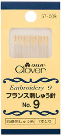 Clover 57-009 French Embroidery Needles No. 9 12 Pieces - style: No.9