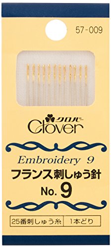 Clover 57-009 French Embroidery Needles No. 9 12 Pieces - style: No.9