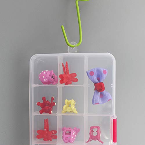 Lawei 15 Pack Plastic Jewelry Box - 15 Grid Organizer Storage Box with Adjustable Dividers Plastic Compartment Container for Bead Jewelry Craft Tackles