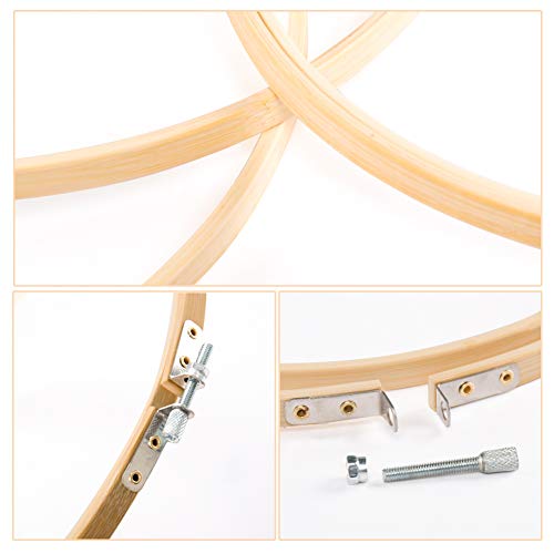GIEMSON 8 Inch Bamboo Embroidery Hoops, 12 Pack - size: 8 inch
