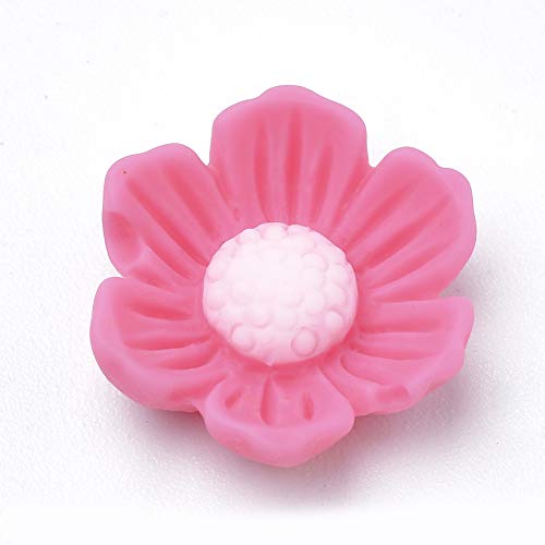 Beadthoven 200pcs Flatback Flower Resin Handmade Cabochons Mixed Floral Clay Beads Charms No Hole for Gluing DIY Jewelry Making Supplies Stud Earring Embellishment - color: Cosmos Flowers-Mixed#13mm