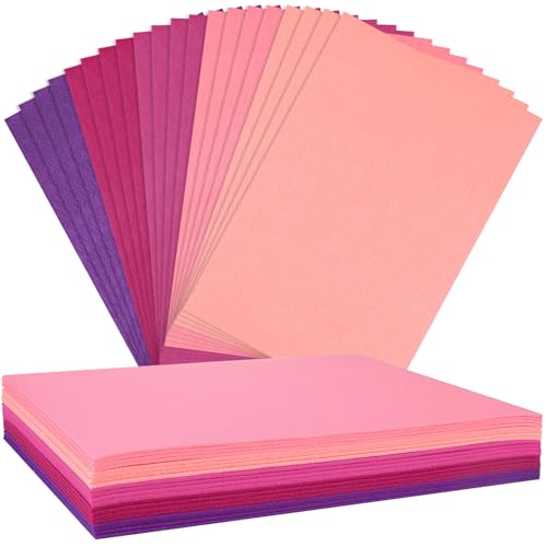 NEBURORA 20 Pcs 2mm Thick Stiff Felt Sheets for Crafts Sewing(Pink Series) - color: Pink and Purple