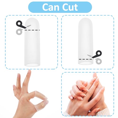 WY LIGHTING Gel Finger Cots, 10 PCS Gel Finger Protectors, Clear, Nude - color: Clear, Nude, 5 Pairs