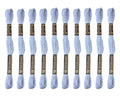 12 Skeins Embroidery Cotton Floss of 8.75yds for DIY Embroidery, Light Blue - color: Light Blue