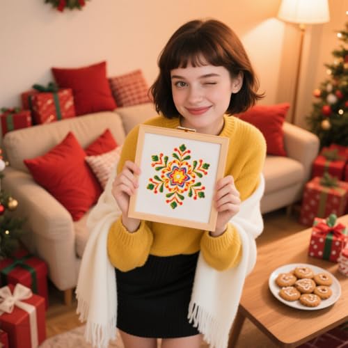 GLOBLELAND 4 Sheets Winter Snowflake Water Soluble Embroidery Pattern - color: Winter Snowflake