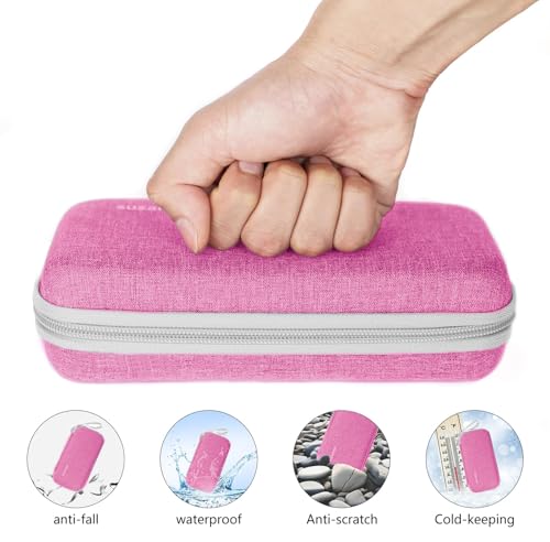 suzamed Insulin Cooler Travel Case, 2x150g Ice Pack TSA Approved, Pink - color: Pink