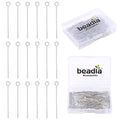BEADIA Platinum Plated Open Eye Pins Non Tarnish 35mm 150pcs for Jewelry Making Findings - color: Open Eye Pins Platinum, size: 35x0.7mm