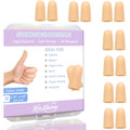 14pcs Gel Finger Protectors Finger Cots Silicone Fingertips Protection - color: Nude