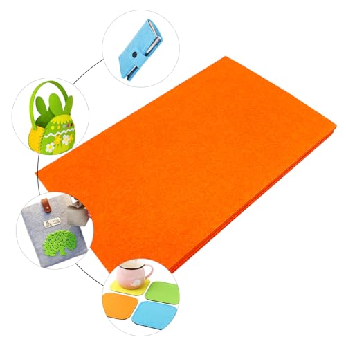 Jtnohx Stiff Felt, 2mm Thick Felt Sheets for Crafts, 8"x12" Hard Felt Fabric Squares 8Pcs for DIY Projects (Orange) - color: Orange