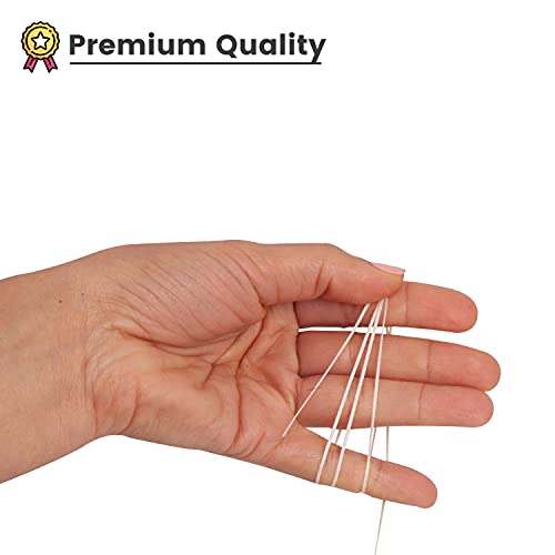 Waxed Thread, Strong Thread for Leather, Upholstery, Shoe, Bag, incl. Needle (Colour: Aspen Cream) - color: Aspen Cream