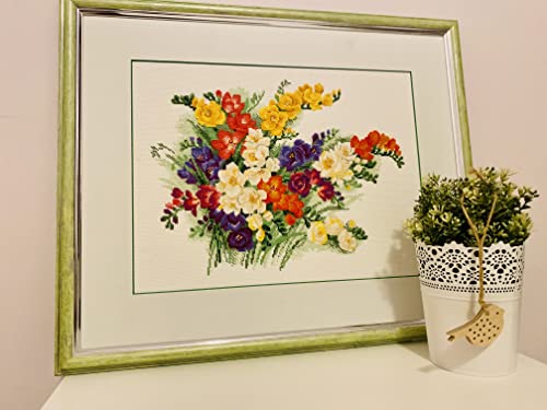 RIOLIS 1561 Freesia Counted Cross Stitch Kit 15.75 x 11.75 in