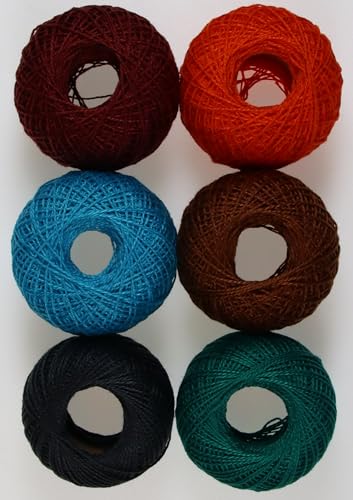 KCS Mercerized Pearl Cotton Thread Size 8 Crochet Needlework Embroidery Threads Ball (6, 18) - color: 18