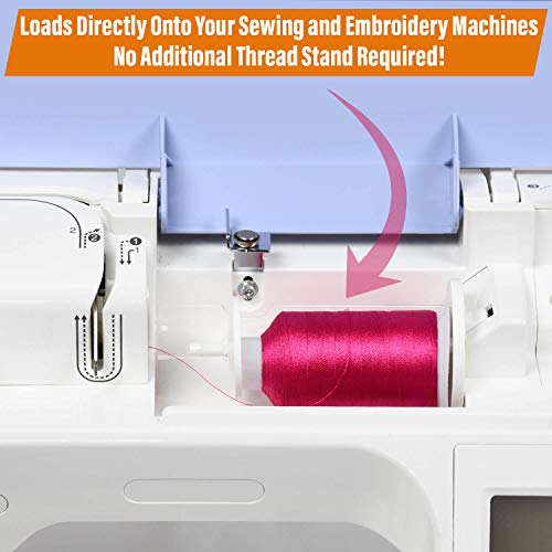 63-Color Polyester Machine Embroidery Thread, 1,100 Yards Each - size: 1100 Yards