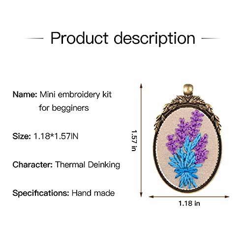 ZOCONE 6 Packs Embroidery Necklace Kits, Embroidery Pendant Kit Mini Cross Stitch Kit with Hoop, Necklace, Pendant, Brooch, Stamped Pattern Cloth, Instructions, etc. Embroidery Kits for Adults - color: 6 Packs-E