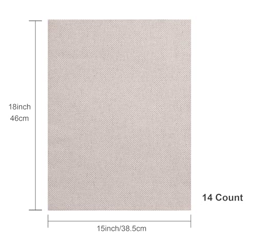 Aida Cloth 14 Count Cross Stitch Fabric,15×18inch,Rolled,3Pcs (14CT,Oatmeal) - color: Oatmeal, size: 14CT