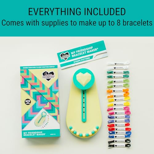 Choose Friendship Bracelet Making Kit – DIY Craft Loom for Kids Ages 8+, New & Improved Design, Includes 20 Threads, Makes 8 Bracelets, Yellow “Taffy” - color: Taffy