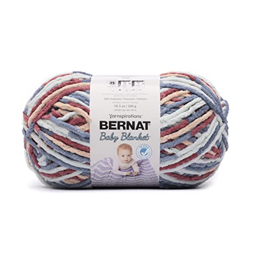 BERNAT BABY BLANKET YARN 300G 10.5 OZ, BUTTON ROSES - color: Button Roses, size: 1 Pack
