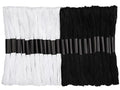 24 Skeins Embroidery Thread, Black and White Series Embroidery Floss - color: White+Black