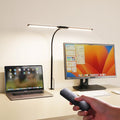 Dual-Head LED Desk Lamp for Office Home, Adjustable Flexible Eye-Caring Desk Light, 5 Modes 10 Brightness Adjustment, USB Adapter Desk Lamp with Clamp-ST-B - style: Double Head Black