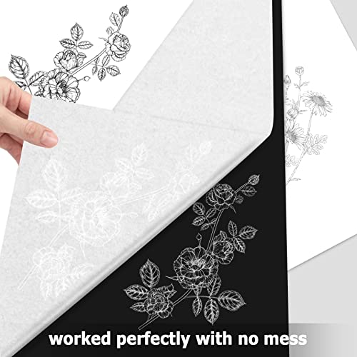 PSLER White Carbon Paper for Tracing - 30Pcs Graphite Transfer Paper, A4 - color: white