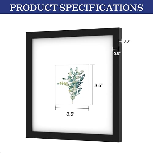 An&He 8x8 Picture Frames Set of 6, Displays 4x4 with Mat or 8x8 Without Mat Photos, Square Collage Wall Decor for Gallery, Tabletop & Wall Decor, Black - color: Black-6, size: 8x8