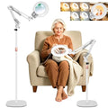 Floor Magnifying Glass with Light, 4 Wheel Stable Stand Base 12X - color: White