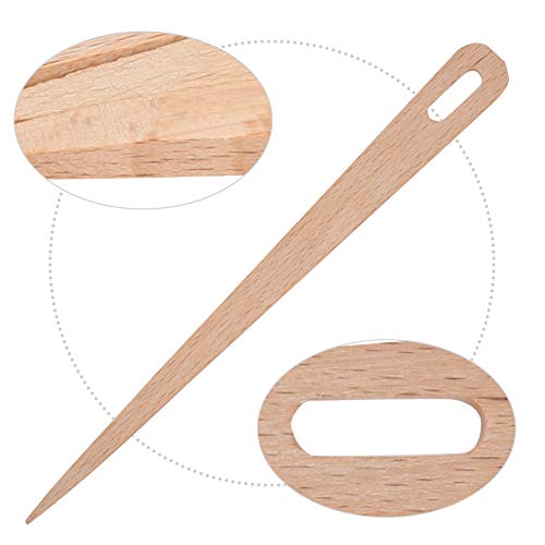 Wood Weaving Needle, 5 Pieces Big Eye Knitting Needles Wooden Hand Stick Tapestry Weaving Sewing Stitching Crafting DIY Handcrafts Tools for Making Carpets Sweater Scarf Crafts