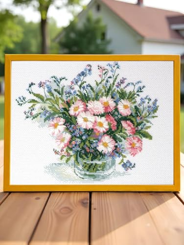 RIOLIS 2277 Gentle Daisies Counted Cross Stitch Kit 11.75 x 8.25 in - style: Gentle Daisies 2277