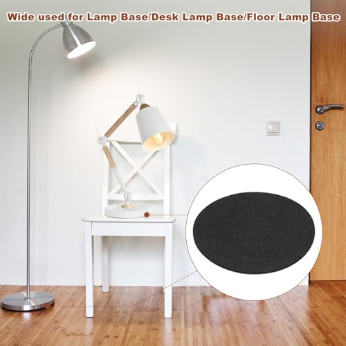 PATIKIL 3.5 Inch Diameter Lamp Base Felt, 12Pack 3mm Thickness Round Soft Adhesive Non-Slip Anti-Scratch Backed Felt for Lamp Furniture DIY Craft, Black - color: Black, size: 3.5 Inch