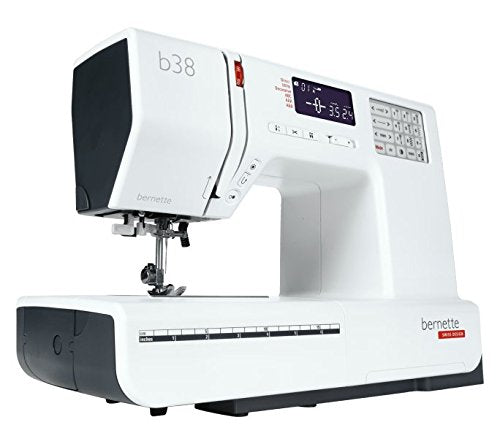 Bernette B38 Swiss Design Computerized Sewing Machine | 394 Stitches, LCD Display, Extension Table, 8 Presser Feet | Bobbins, Needles, Threader, Foot Pedal, Seam Ripper, Screwdriver, Spool Caps