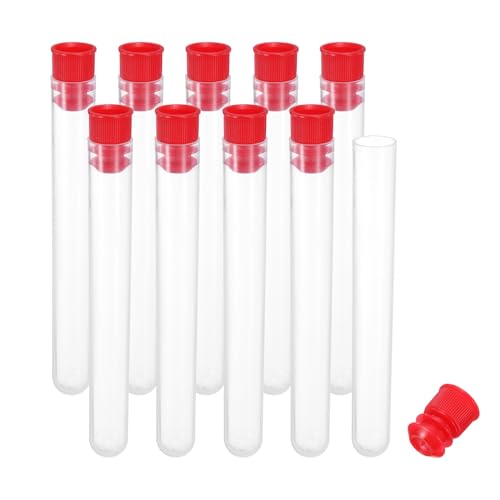 PATIKIL 4" Length Plastic Sewing Needle Storage Holder, 10 Pcs Portable Matte Embroidery Needle Pin Toothpick Storage Tubes Case for Craft Knitting, Red - color: Red, size: 4"