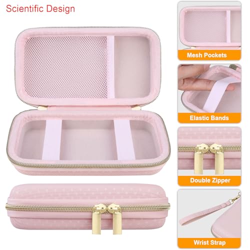 Elonbo Diabetic Supplies Travel Case for Glucose Meter Diabetes Testing Kit - color: Pink