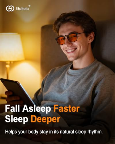 Goiteia Orange Blue Light Blocking Clip On Glasses for Sleep/Gaming