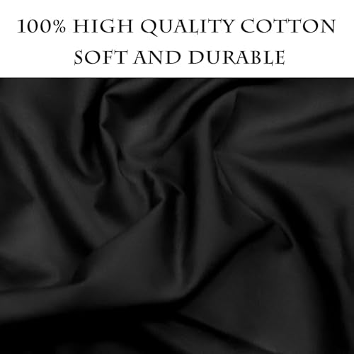 3 Yards Black Cotton Fabric by The Yard in Solid Color - 59” Wide High-Density Natural Cotton Material Apparel Cloth for Quilting, Sewing, Crafts, Binding, Backing & Lining - color: Black, size: 3Y