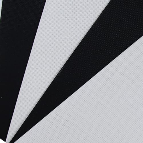 KCS 4/6 pc of 12" x 18"(30cmx45cm) 18CT Counted Cotton Aida Cloth Cross Stitch Fabric (4 pc, White+Black) - color: White+black, size: 4 pc