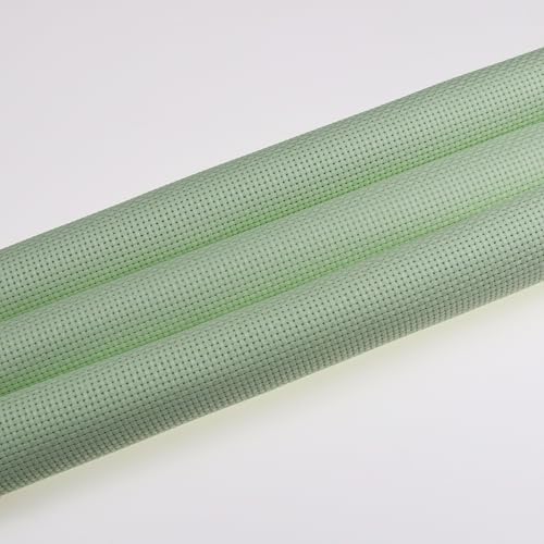 KCS 3 pc of 15" x 18"(38cmx45cm) Counted Cross Stitch Cotton Aida Cloth Needlework Rolled Fabric Box,11CT,Light Green - color: Light Green, size: 11CT