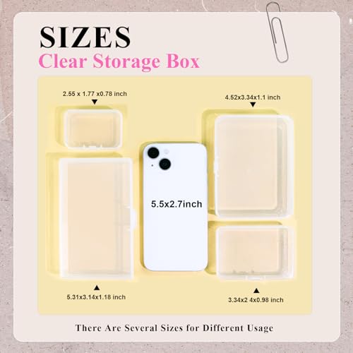 8 Pieces Craft Organizer Box with Lids, Plastic Clear Storage Container Case for Beads, Jewerly, Nail, Buttons, Pins (5.31 x 3.14 x 1.18 Inch) - size: 5.31 x 3.14 x 1.18 Inch