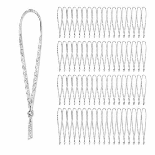 Mandala Crafts Silver Christmas Ribbon Ornament Hangers Loops, 100 PCs - color: Silver