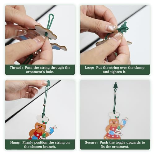 24Pcs Anchor, Christmas Ornament Hangers with Red & Green Design, Reusable Silicone Hooks for Securely Hanging Ornaments on Tree, Gift for Christmas Decorations