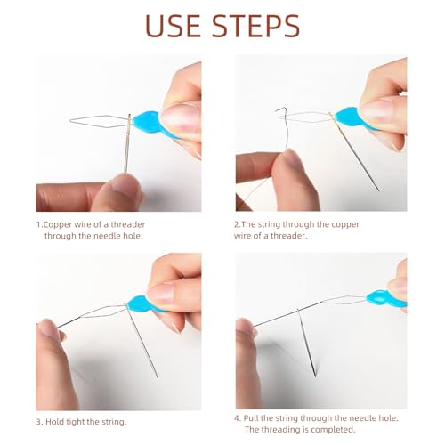 25 Pieces Beading Needles Set, 8 Pcs Long Straight Beading Thread Needles, 8 Pcs Big Eye Beading Needles with Threader for Jewelry Making