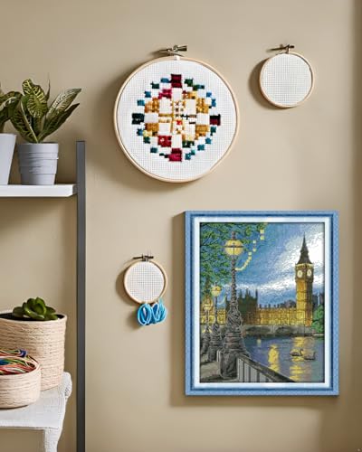 CaptainCrafts Cross Stitch Kits, Stamped Cross Stitch Pre-Printed Fabric 14CT Cross Stitching DIY Art DMC Needlecrafts Embroidery Kit for Adults Beginner (Preprinted 14CT, London Bell Tower) - color: London Bell Tower, style: Preprinted 14CT