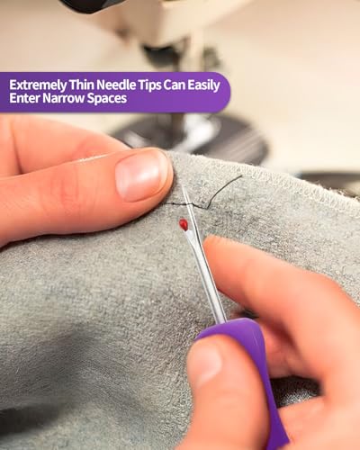 Needle and Thread Seam Ripper, Rippers for Sewing and Thread,Remover Stitch Tool for Hand Sewing, Knitting, Cross Stitching, Embroidery and Thread Removal (Purple) - color: Purple