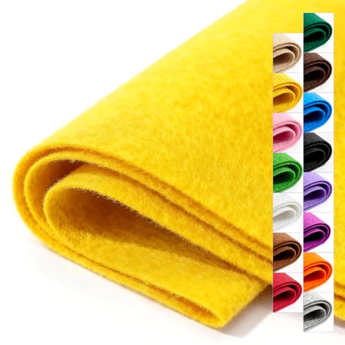 Yellow Stiff Felt Sheet 36'' X 36'', 1mm Large Felt Fabric Sheet for Crafts - color: Yellow