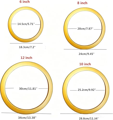 alfyng Round Photo Frame Wooden Wall Hanging Picture Frames Gold 6 inch - color: Gold, size: 6 inch