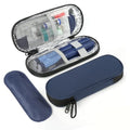 Insulin Pen Cooler Travel Case with 2 Reusable TSA Approved Ice Packs, Diabetic Medication Insulated Cooler Bag for Insulin Pens and Other Diabetic Supplies Storage Navy Blue - color: Navy Blue
