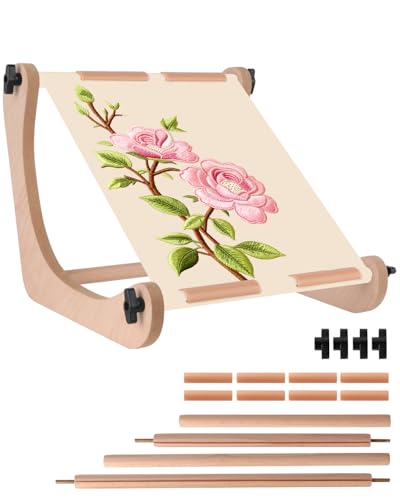 eZAKKA Adjustable Cross Stitch Stand for Lap, Wooden Embroidery Stand