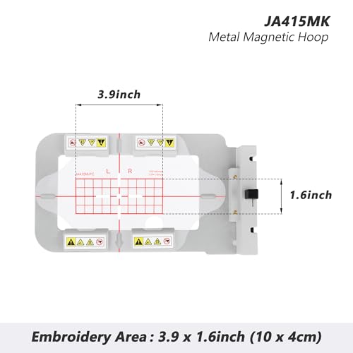 Brewland Magnetic Embroidery Hoop for Janome MC550E MC500E 3.9x1.6in - size: 3.9"x1.6"(100x40mm)-JA415MK