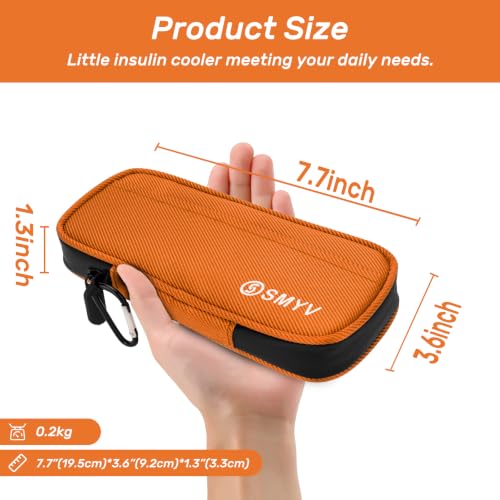 SMYV Insulin Cooler Travel Case with 2 TSA Approved Ice Packs, Orange - color: Orange