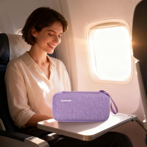 suzamed Insulin Cooler Travel Case, 2x150g Ice Pack TSA Approved, Black - color: Black