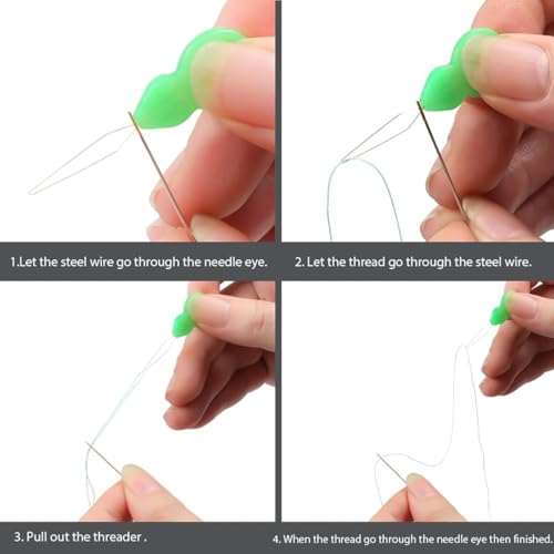 20 Pieces Gourd Shaped Plastic Needle Threaders Plastic Wire Loop DIY Needle Threader Hand Machine Sewing Tool for Sewing Crafting 4 Colors Available